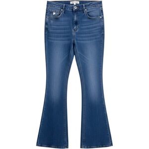 Almost Famous Womens‎ Blue High Rise Flare Jeans Size 9 Medium Wash PF234X-52Q